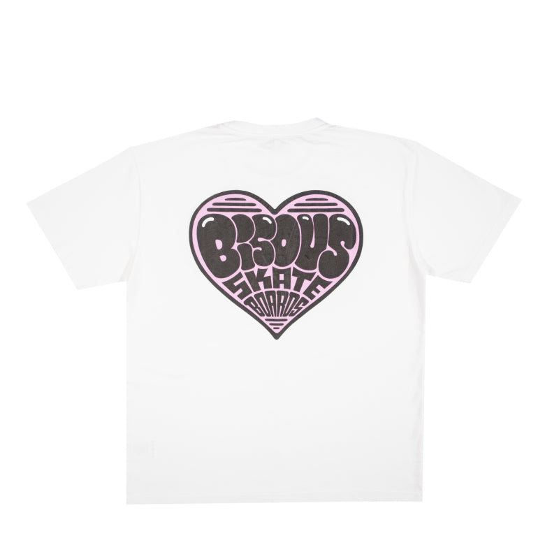 Bisous Skateboards T_shirts Heart White